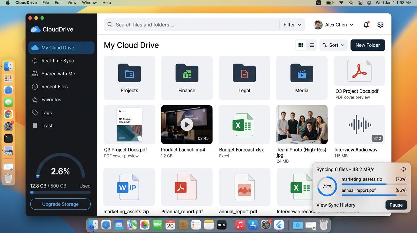 CloudDrive : Enterprise Cloud Storage & Desktop Sync: Cross-Platform Cloud Platform case study banner